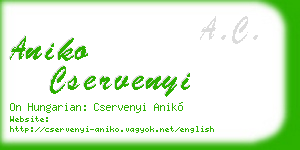 aniko cservenyi business card